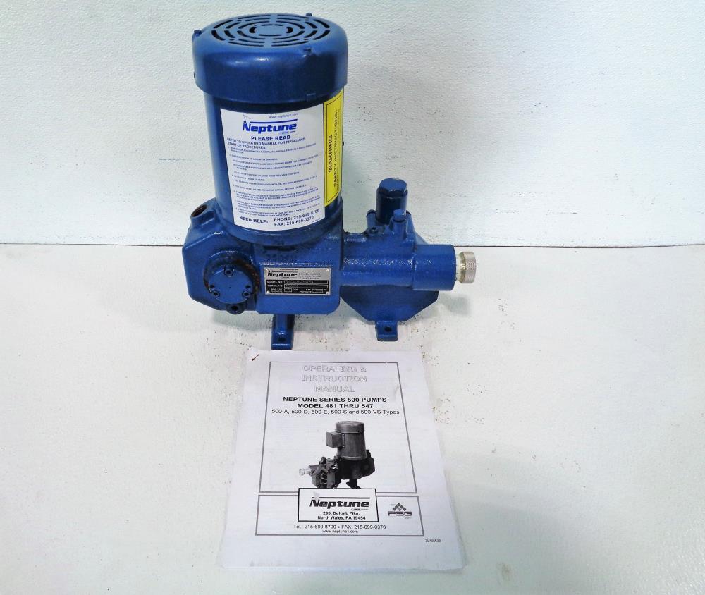 Neptune Metering Pump 500-A-N3-100728 with Leeson Motor 1/3 HP